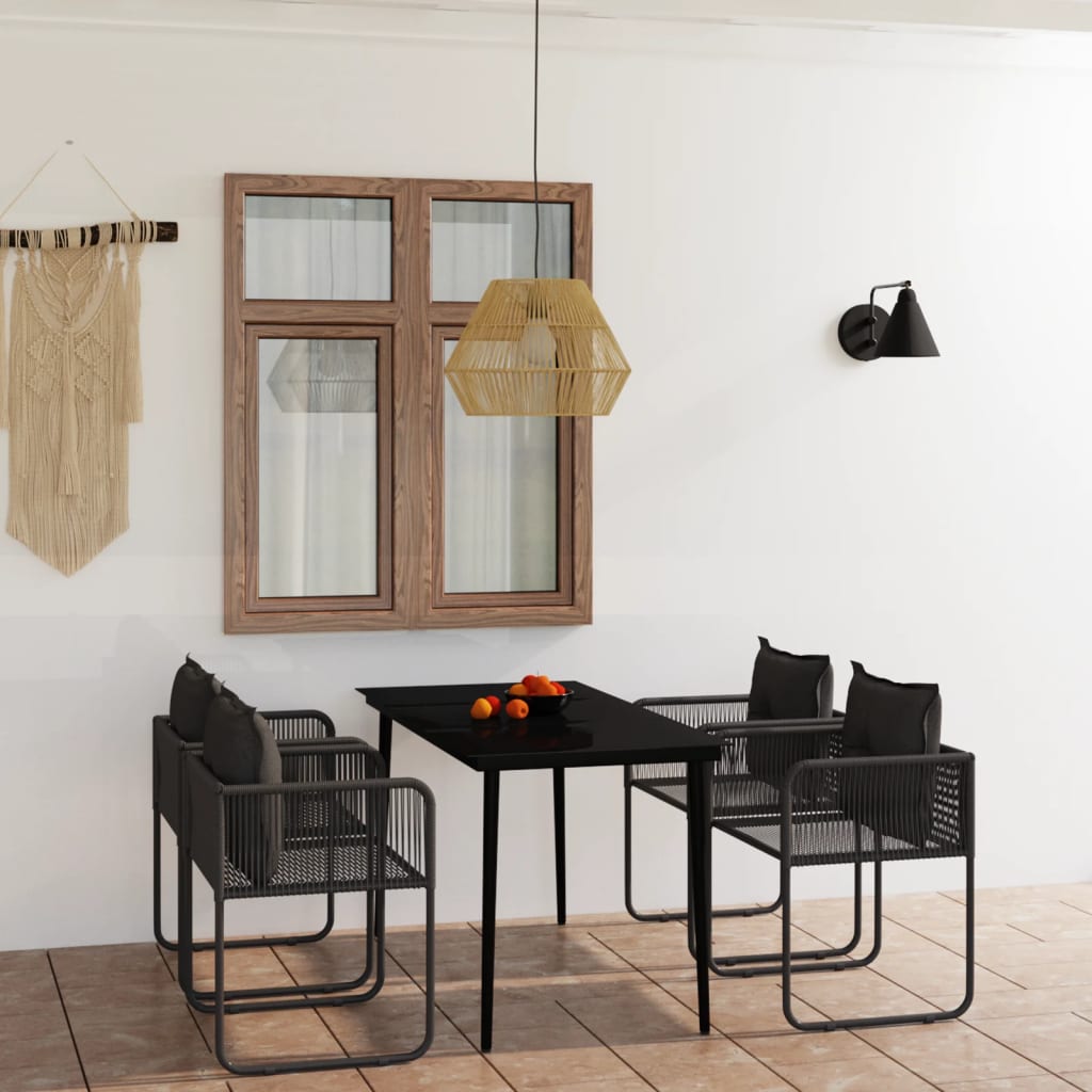 5-delige Tuinset zwart is nu te koop bij PeponiXL, paradijselijk wonen!