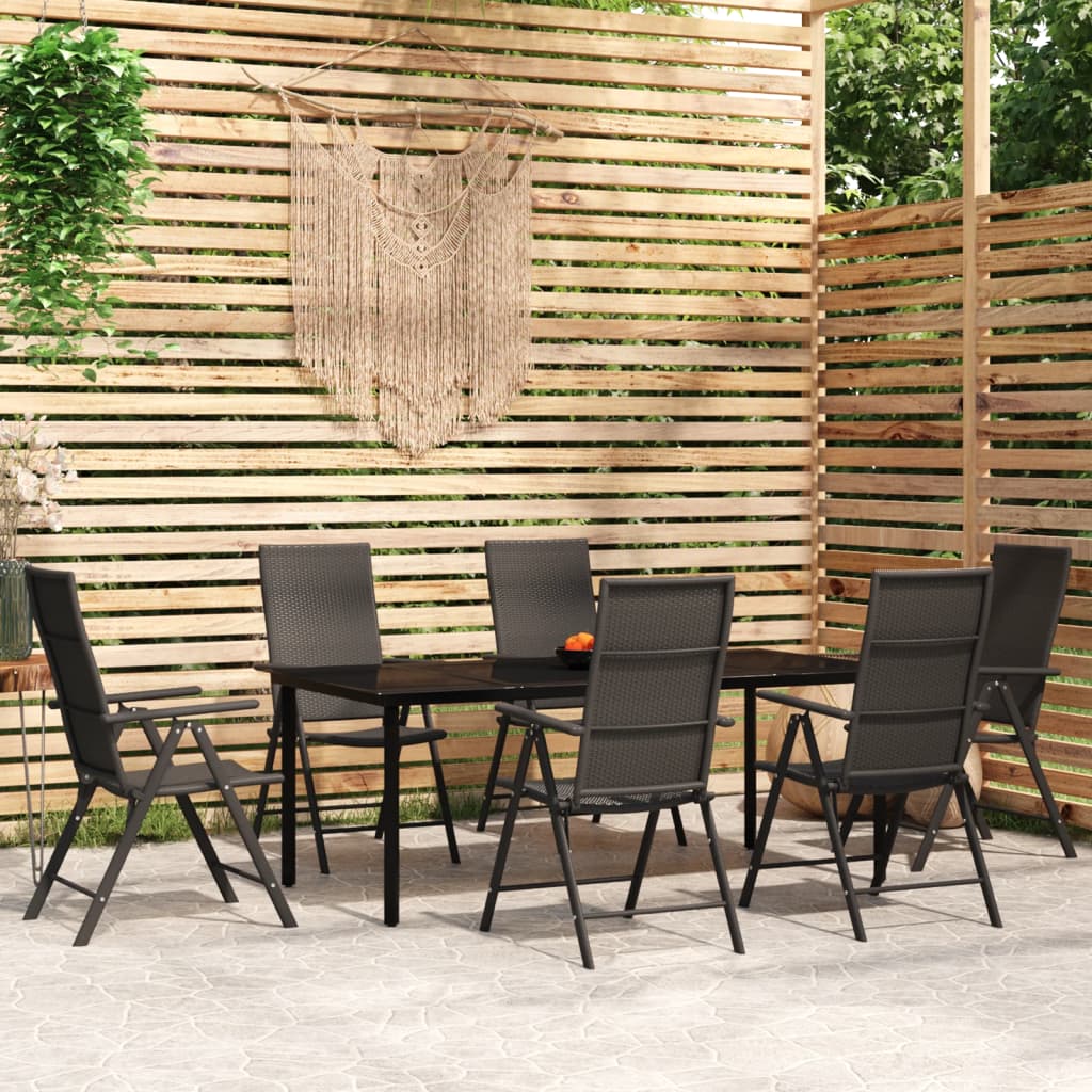 7-delige Tuinset zwart is nu te koop bij PeponiXL, paradijselijk wonen!