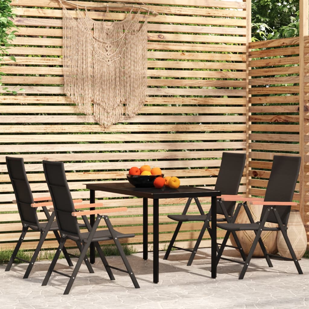 5-delige Tuinset zwart is nu te koop bij PeponiXL, paradijselijk wonen!