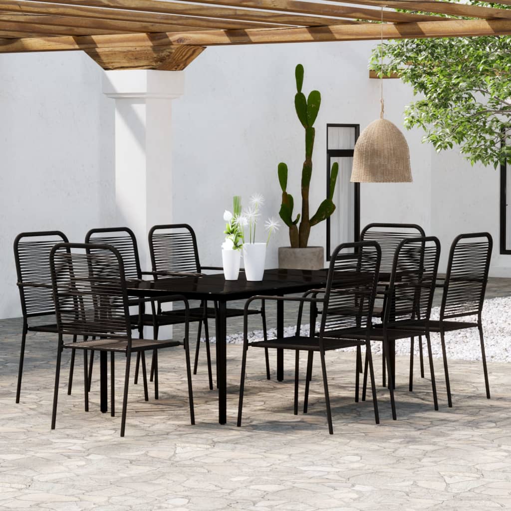 9-delige Tuinset zwart is nu te koop bij PeponiXL, paradijselijk wonen!