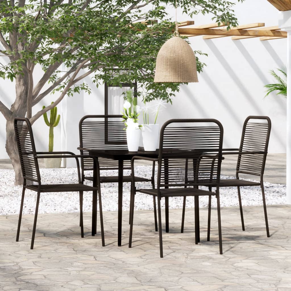 5-delige Tuinset zwart is nu te koop bij PeponiXL, paradijselijk wonen!