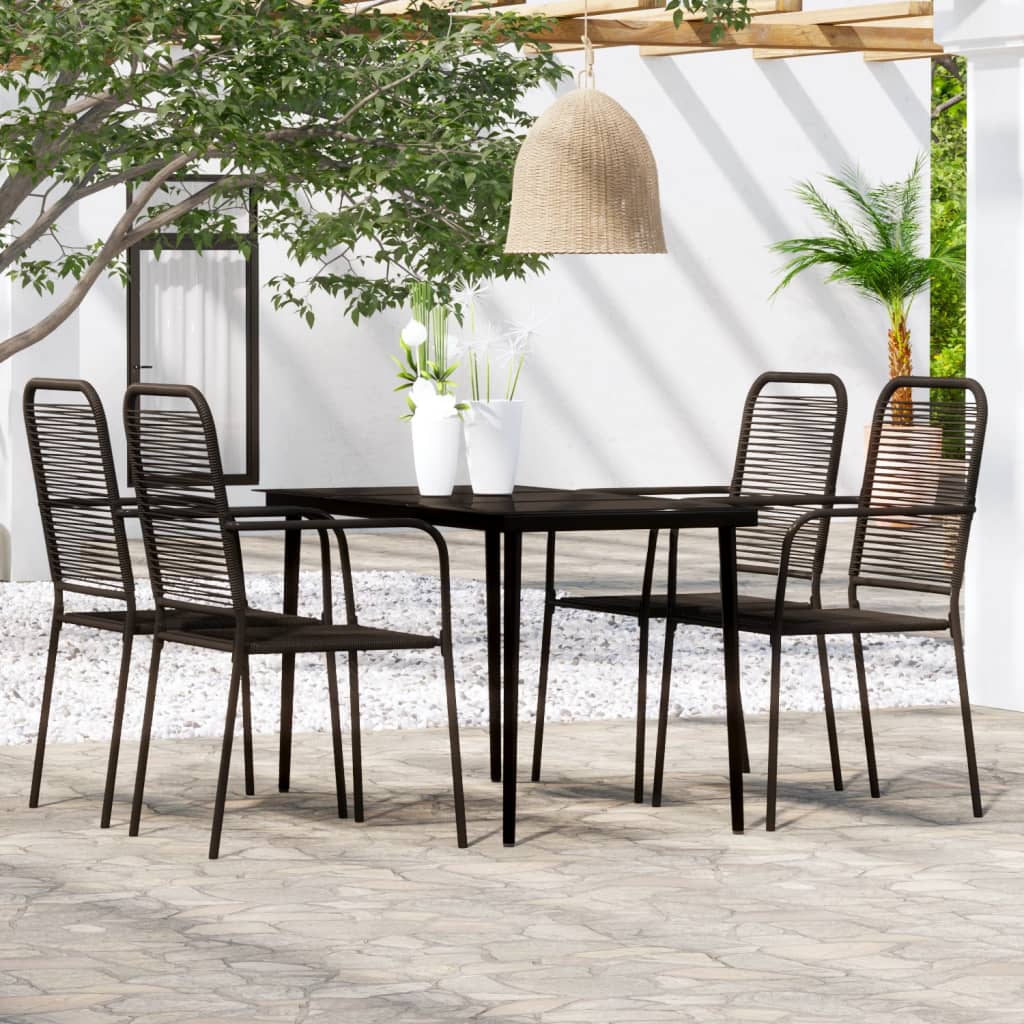 5-delige Tuinset zwart is nu te koop bij PeponiXL, paradijselijk wonen!