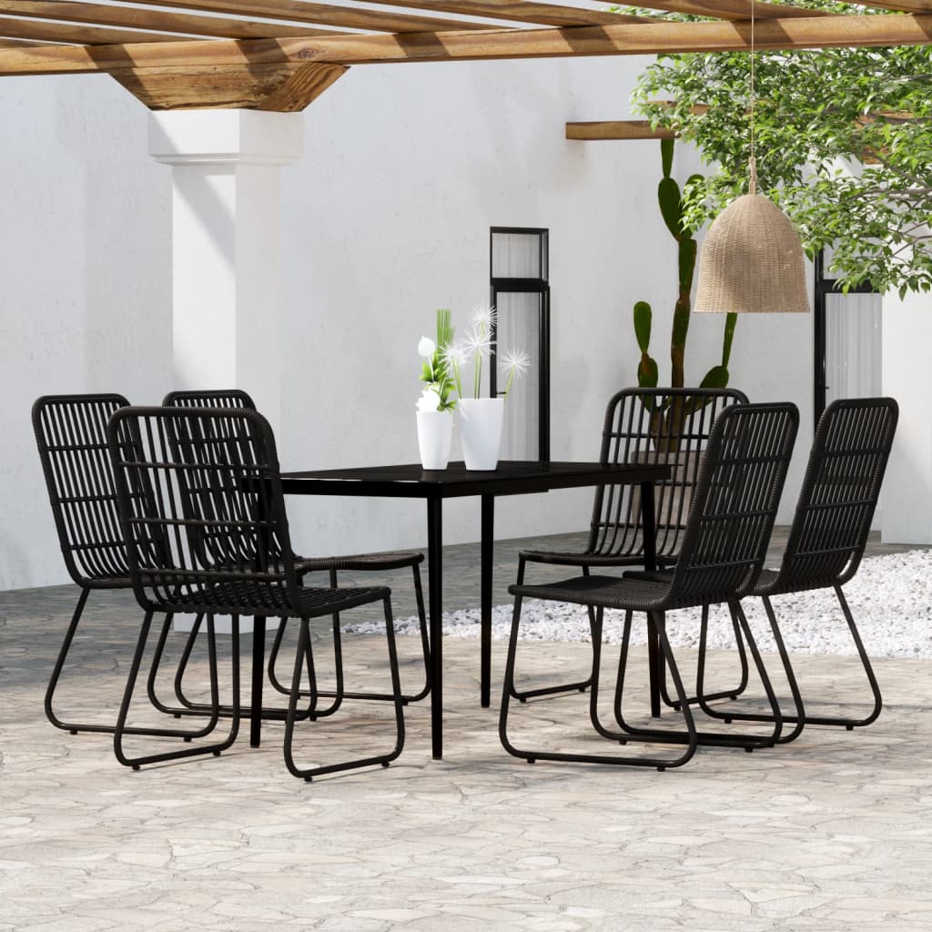 7-delige Tuinset zwart is nu te koop bij PeponiXL, paradijselijk wonen!