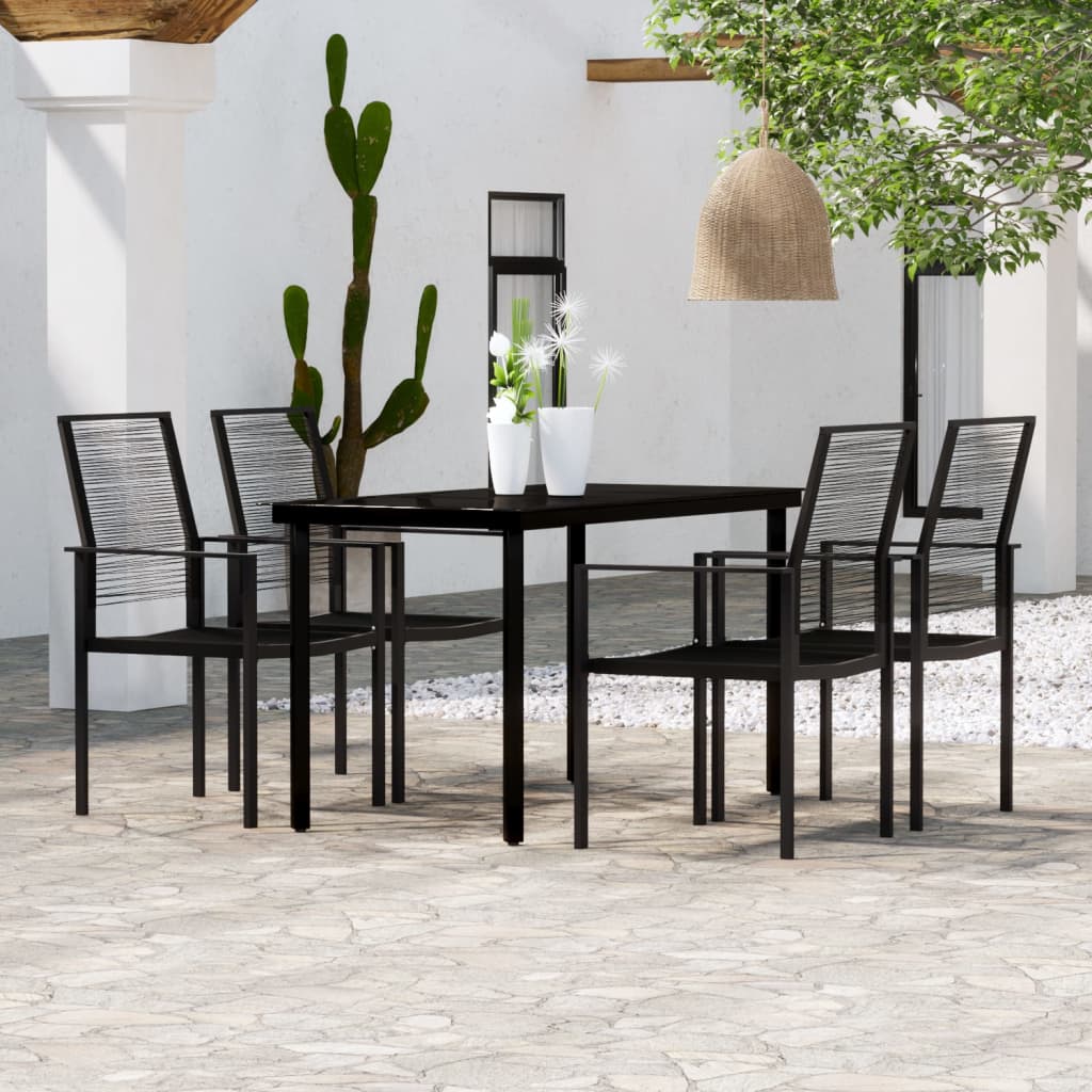 5-delige Tuinset zwart is nu te koop bij PeponiXL, paradijselijk wonen!