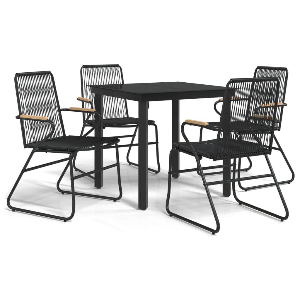 5-delige Tuinset PVC-rattan zwart is nu te koop bij PeponiXL, paradijselijk wonen!