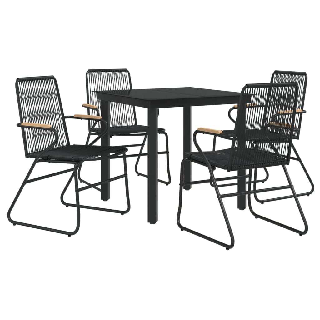 5-delige Tuinset PVC-rattan zwart is nu te koop bij PeponiXL, paradijselijk wonen!