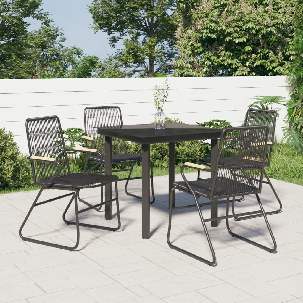 5-delige Tuinset PVC-rattan zwart is nu te koop bij PeponiXL, paradijselijk wonen!