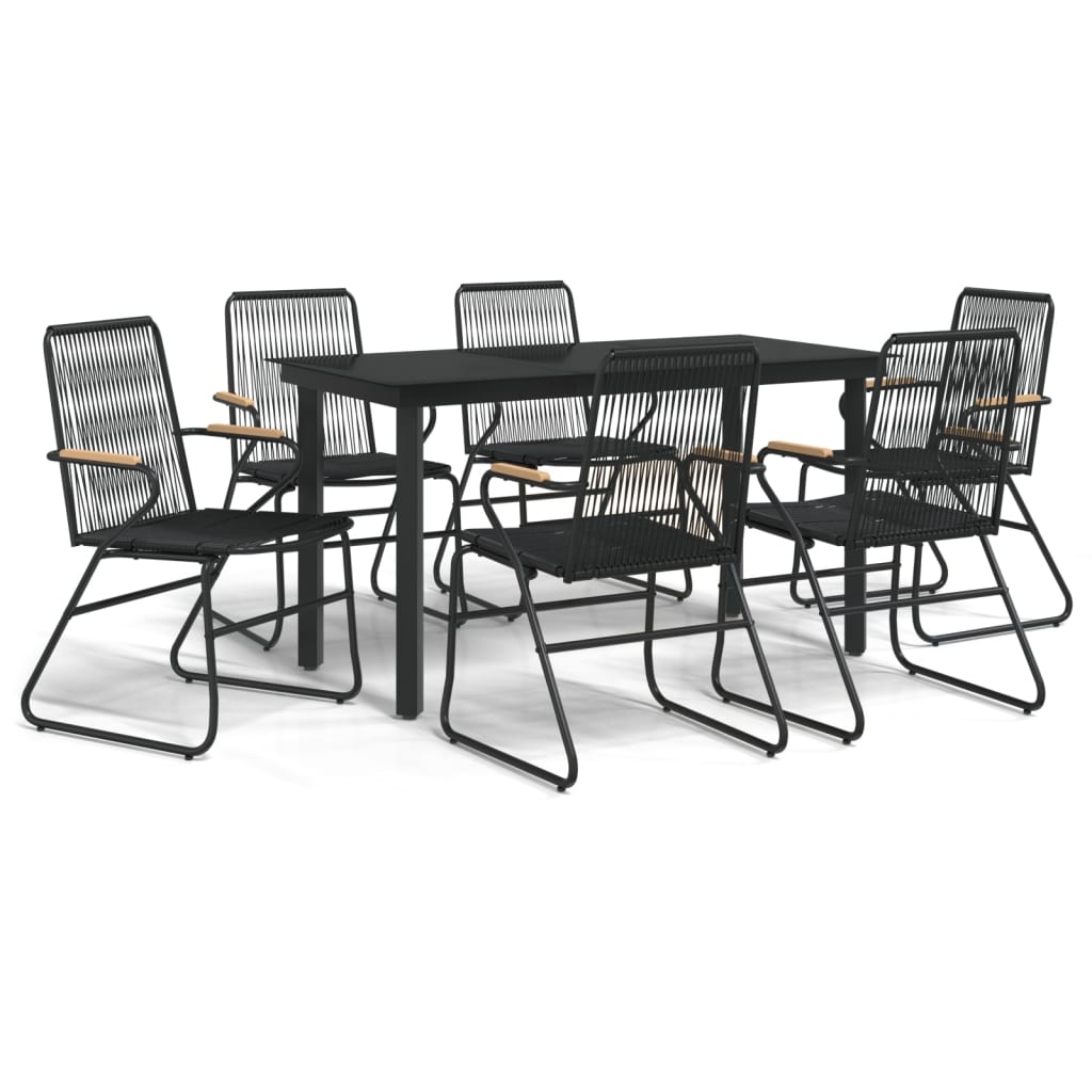 7-delige Tuinset PVC-rattan zwart is nu te koop bij PeponiXL, paradijselijk wonen!
