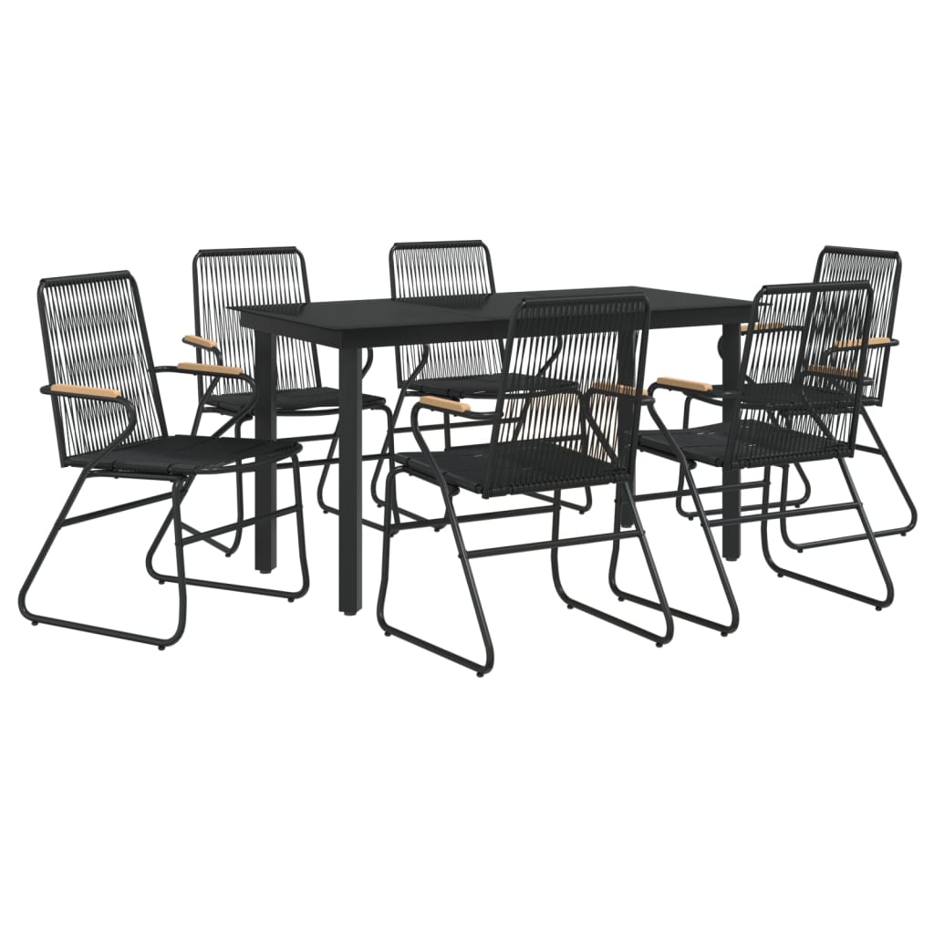 7-delige Tuinset PVC-rattan zwart is nu te koop bij PeponiXL, paradijselijk wonen!