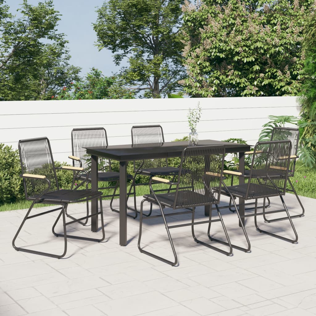 7-delige Tuinset PVC-rattan zwart is nu te koop bij PeponiXL, paradijselijk wonen!