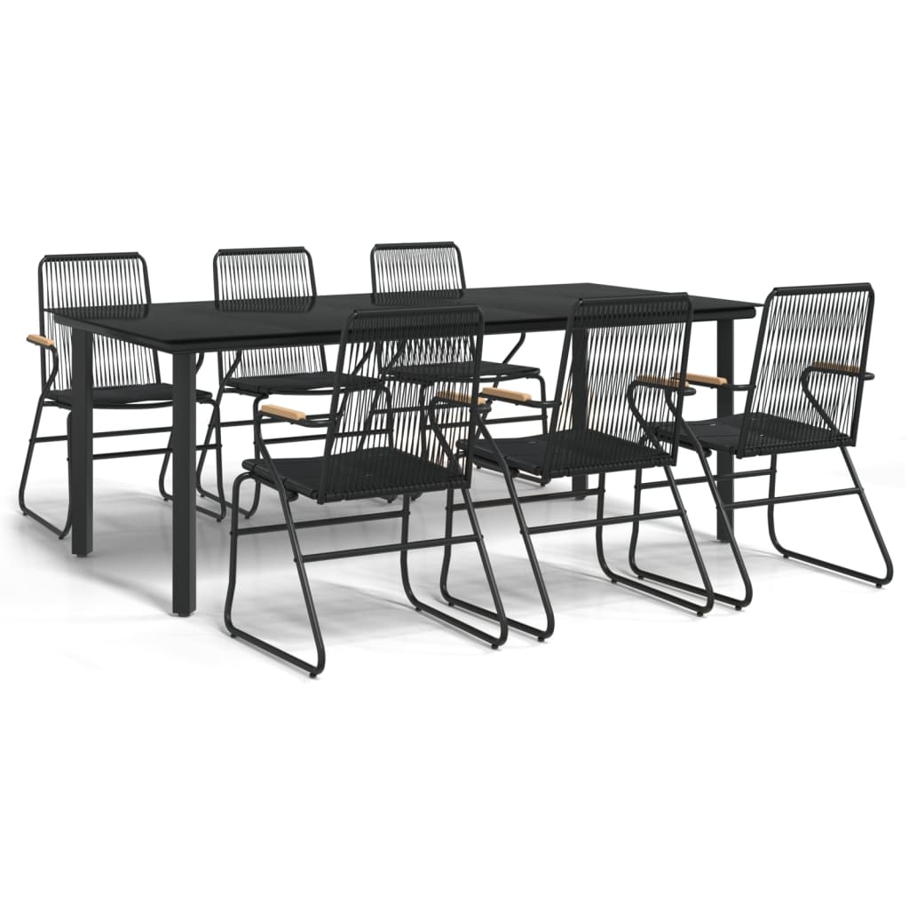 7-delige Tuinset PVC-rattan zwart is nu te koop bij PeponiXL, paradijselijk wonen!