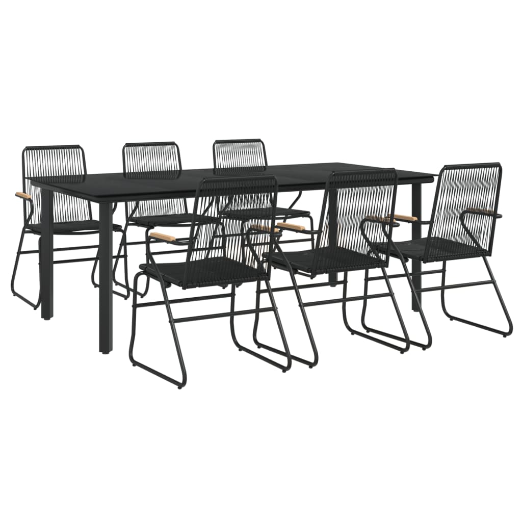 7-delige Tuinset PVC-rattan zwart is nu te koop bij PeponiXL, paradijselijk wonen!