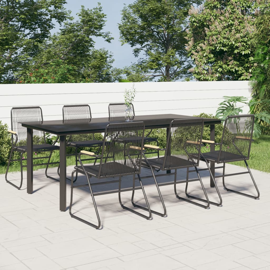 7-delige Tuinset PVC-rattan zwart is nu te koop bij PeponiXL, paradijselijk wonen!