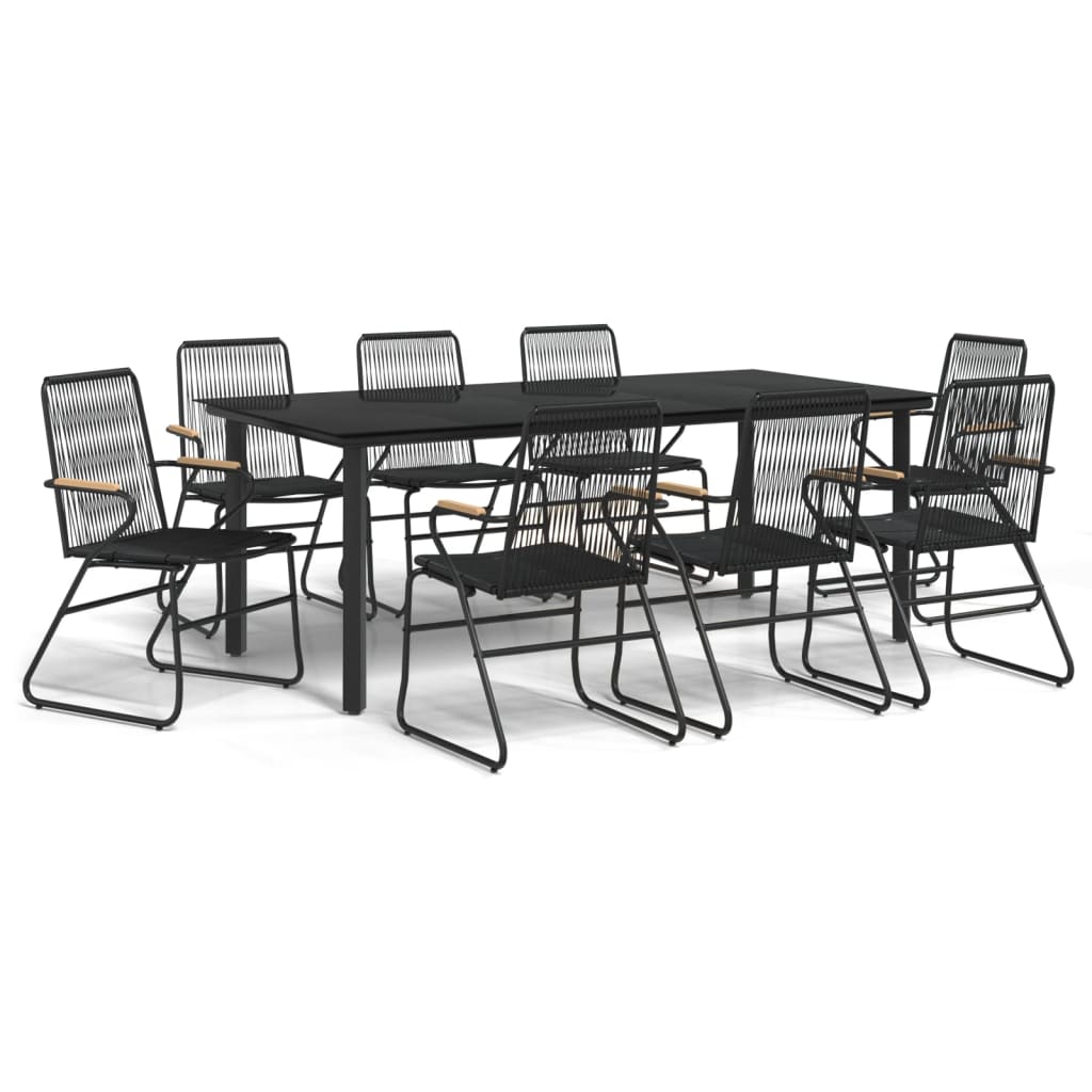 9-delige Tuinset PVC-rattan zwart is nu te koop bij PeponiXL, paradijselijk wonen!