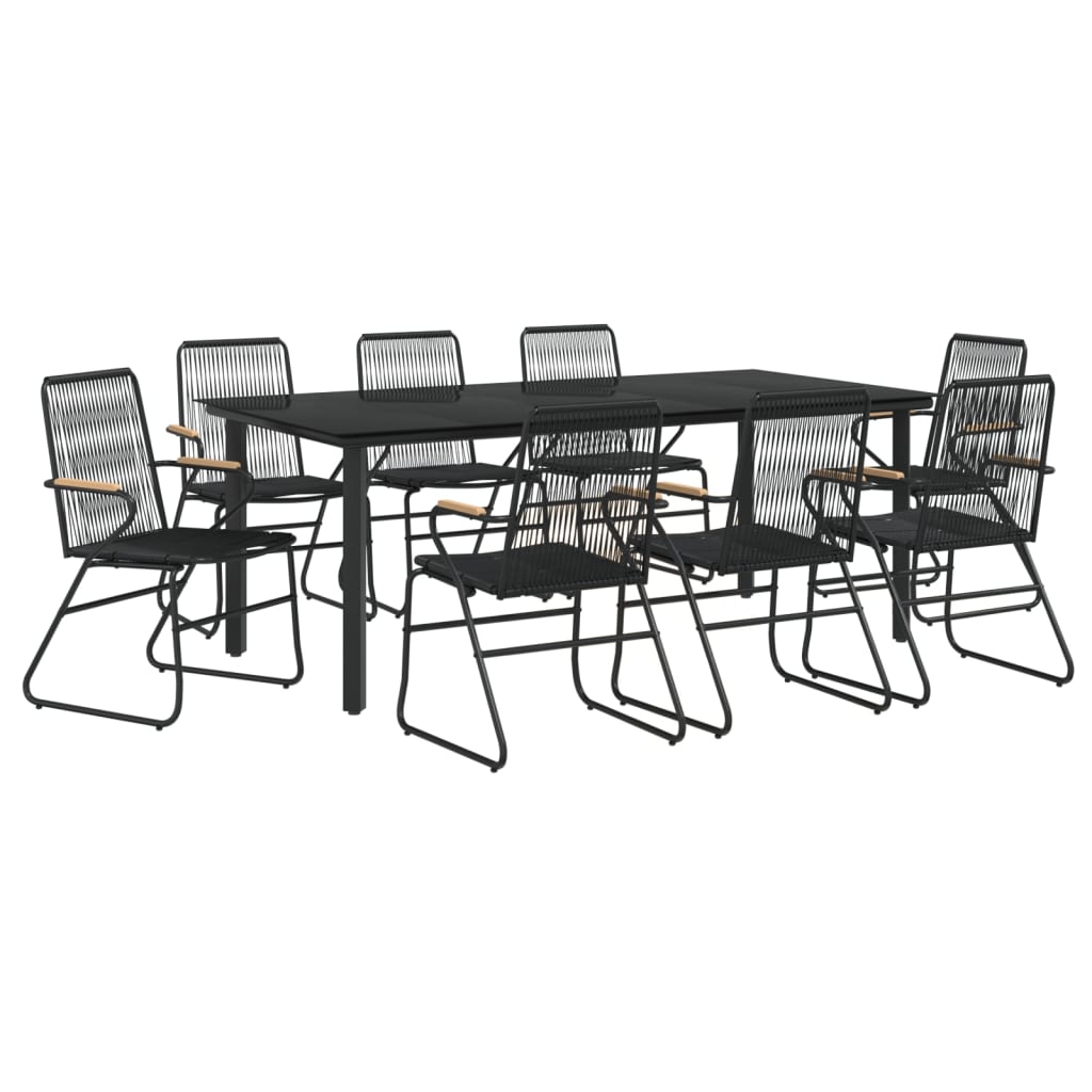 9-delige Tuinset PVC-rattan zwart is nu te koop bij PeponiXL, paradijselijk wonen!