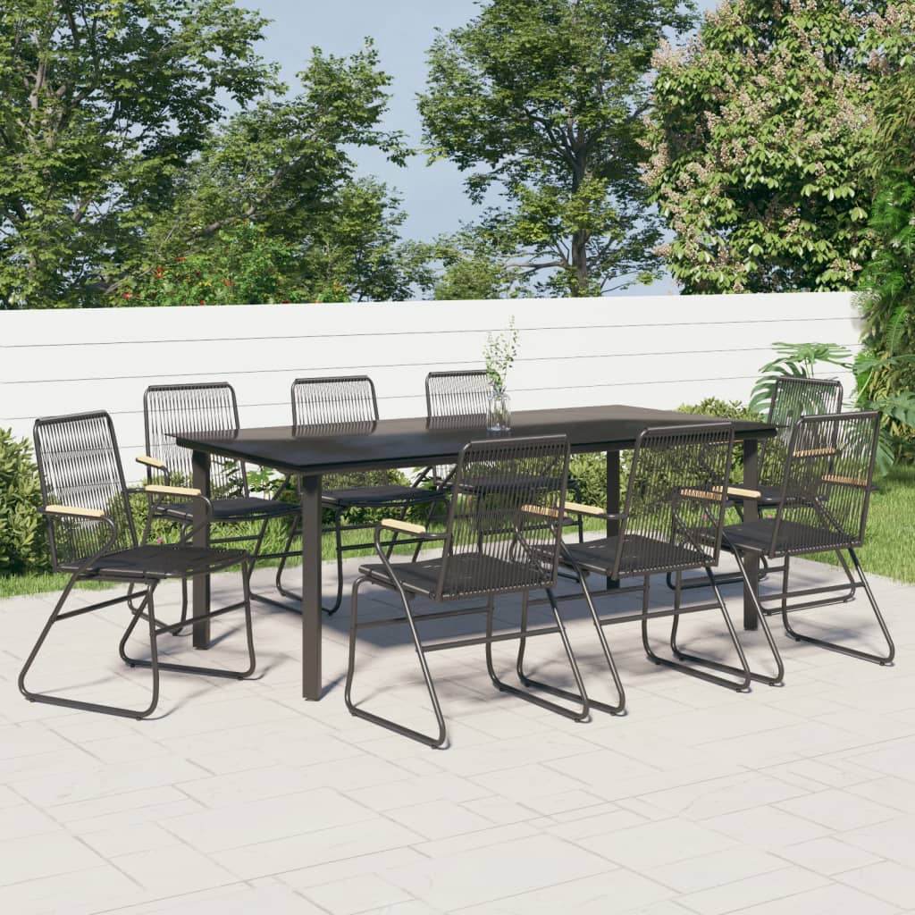 9-delige Tuinset PVC-rattan zwart is nu te koop bij PeponiXL, paradijselijk wonen!