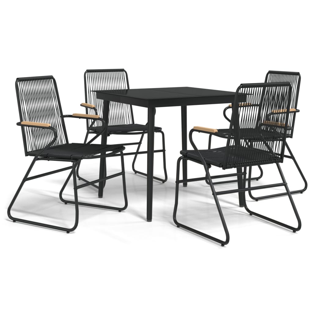 5-delige Tuinset PVC-rattan zwart is nu te koop bij PeponiXL, paradijselijk wonen!