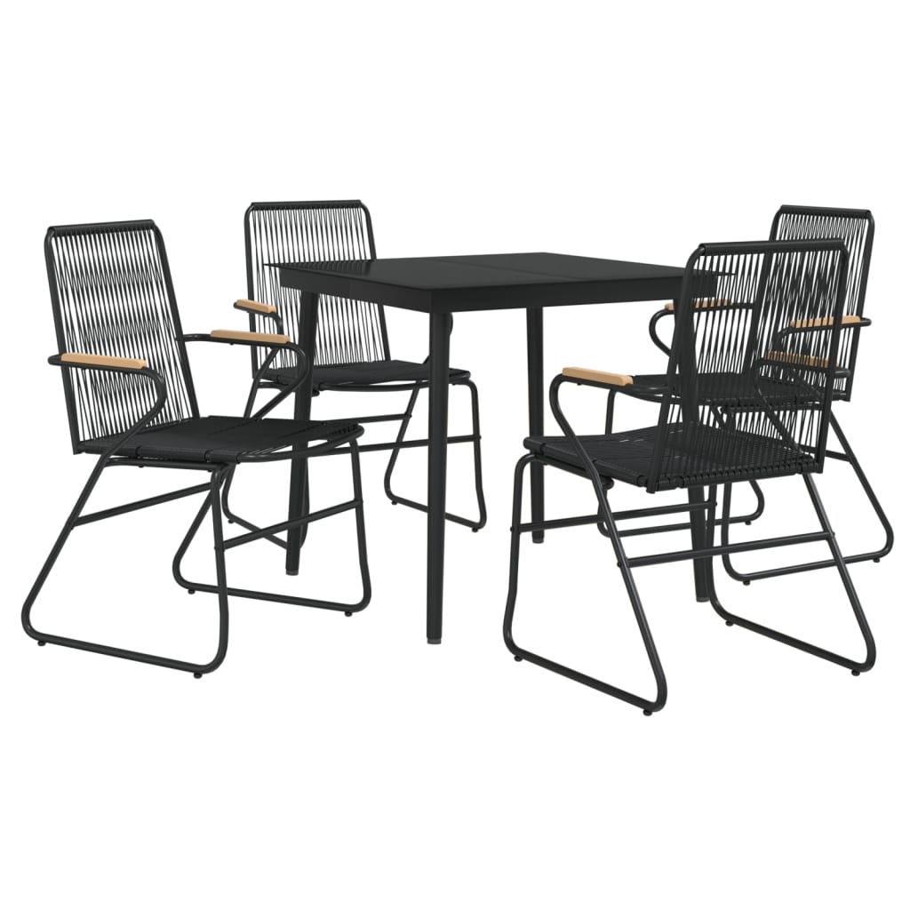 5-delige Tuinset PVC-rattan zwart is nu te koop bij PeponiXL, paradijselijk wonen!