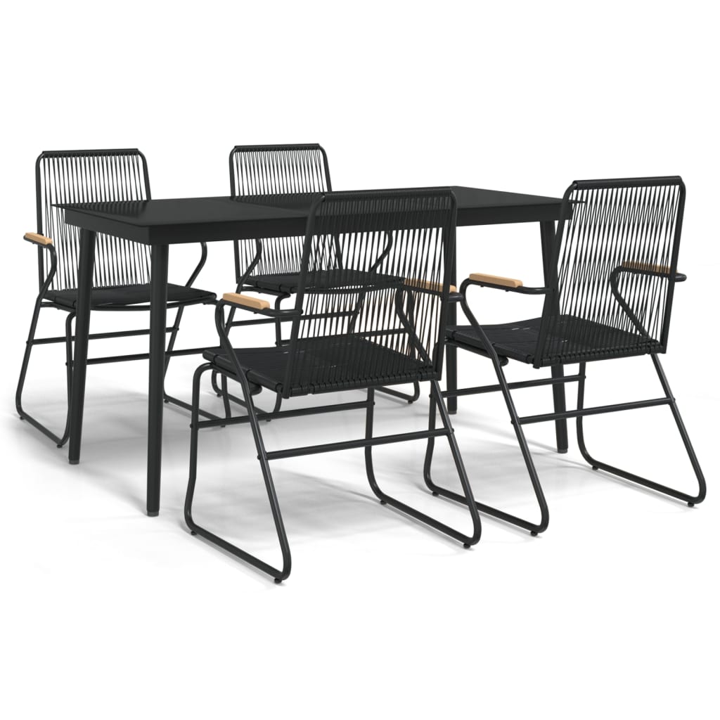 5-delige Tuinset PVC-rattan zwart is nu te koop bij PeponiXL, paradijselijk wonen!
