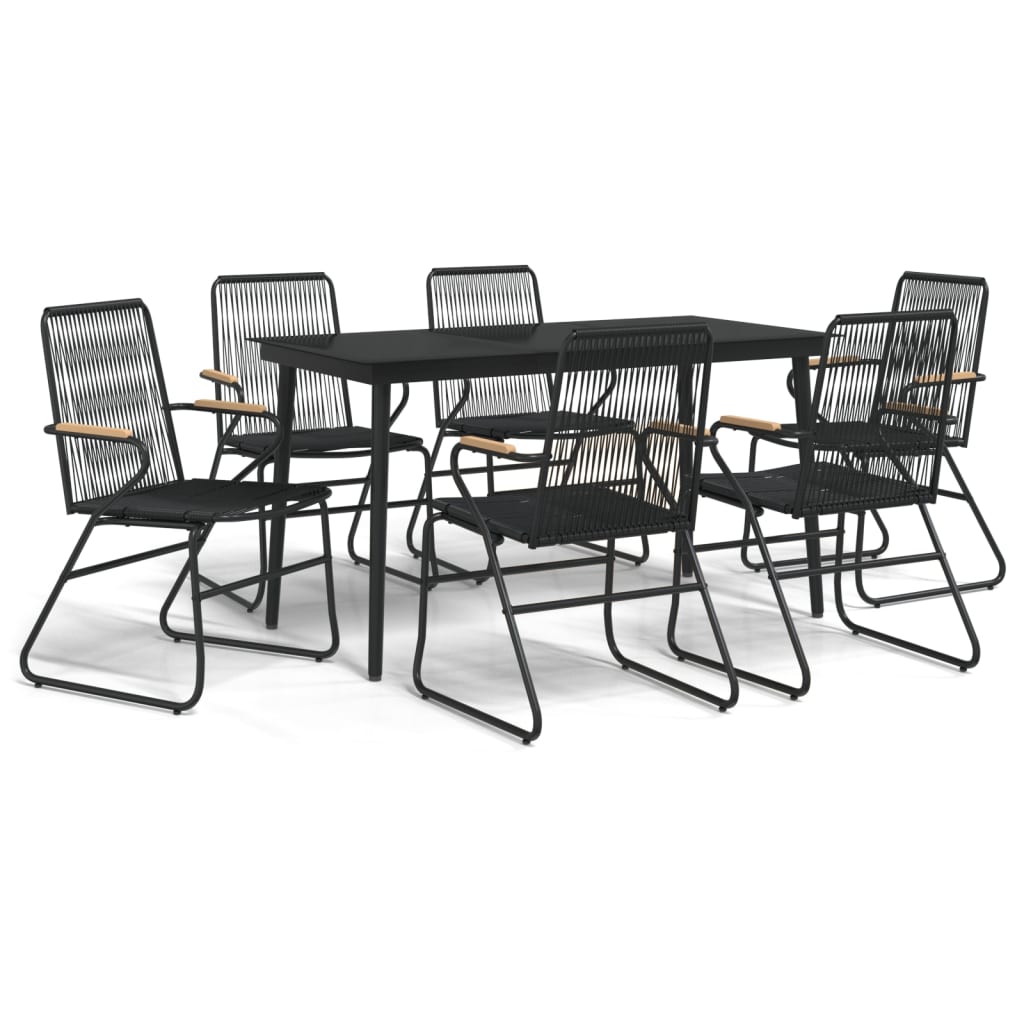 7-delige Tuinset PVC-rattan zwart is nu te koop bij PeponiXL, paradijselijk wonen!