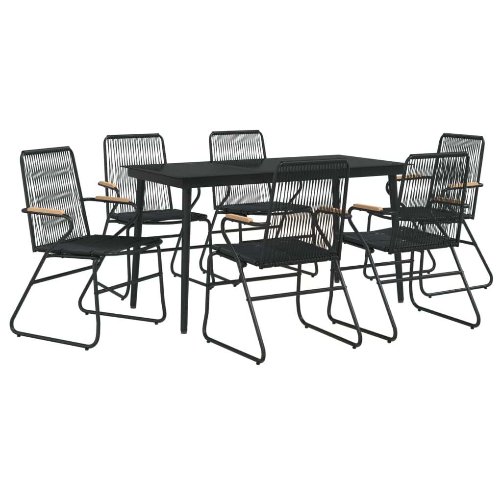 7-delige Tuinset PVC-rattan zwart is nu te koop bij PeponiXL, paradijselijk wonen!