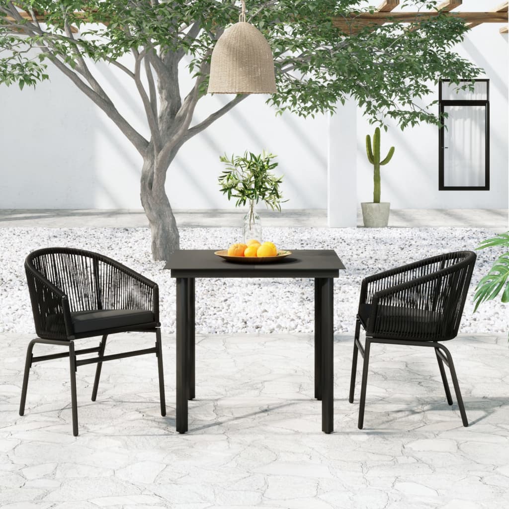 3-delige Tuinset zwart is nu te koop bij PeponiXL, paradijselijk wonen!