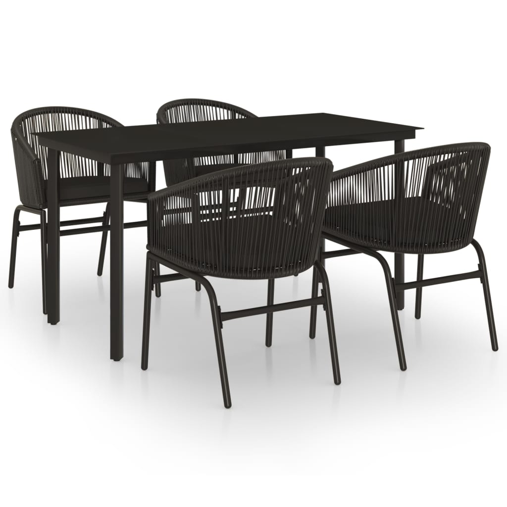 5-delige Tuinset zwart is nu te koop bij PeponiXL, paradijselijk wonen!