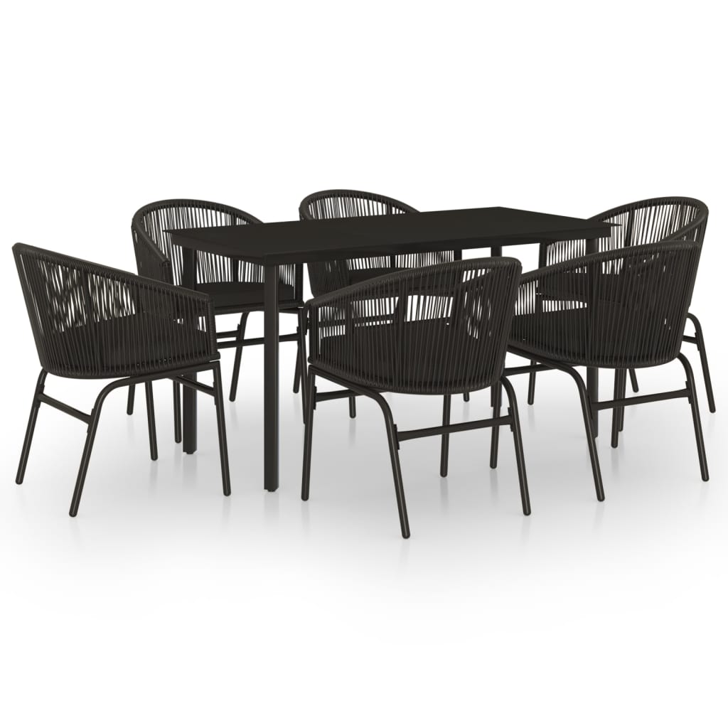 7-delige Tuinset zwart is nu te koop bij PeponiXL, paradijselijk wonen!