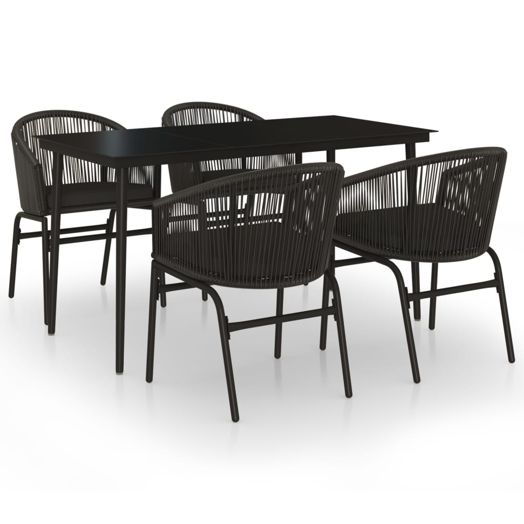 5-delige Tuinset zwart is nu te koop bij PeponiXL, paradijselijk wonen!