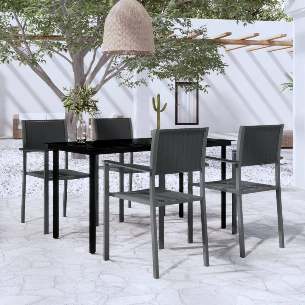 5-delige Tuinset zwart is nu te koop bij PeponiXL, paradijselijk wonen!
