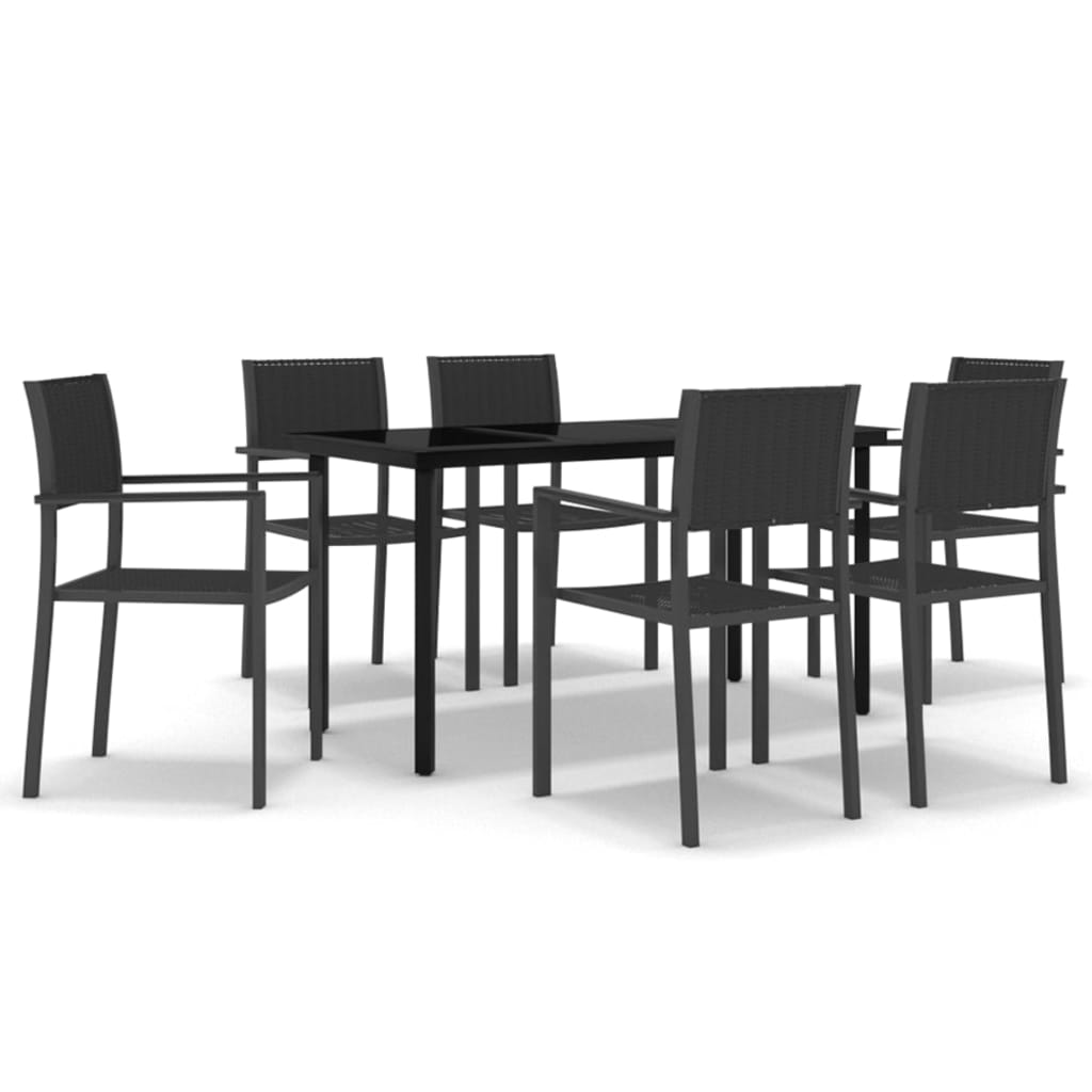 7-delige Tuinset zwart is nu te koop bij PeponiXL, paradijselijk wonen!