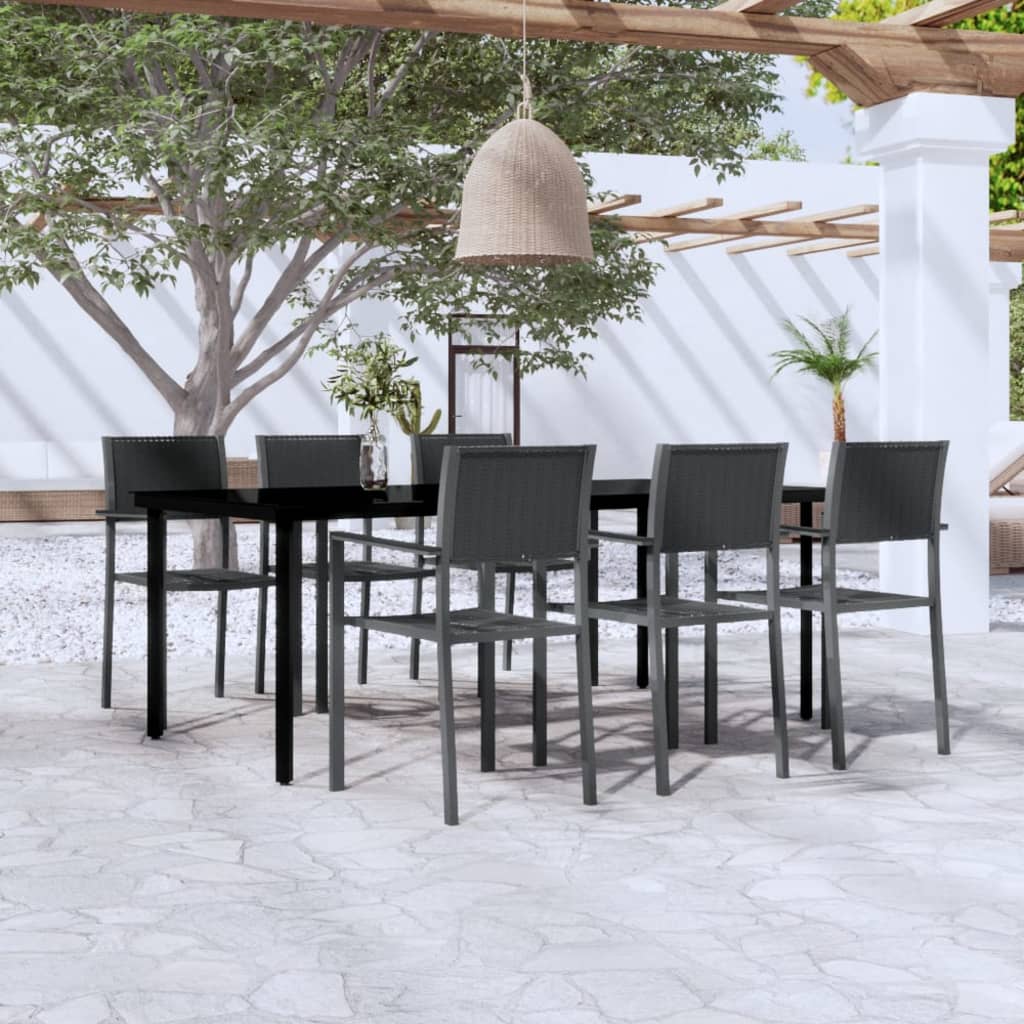 7-delige Tuinset zwart is nu te koop bij PeponiXL, paradijselijk wonen!