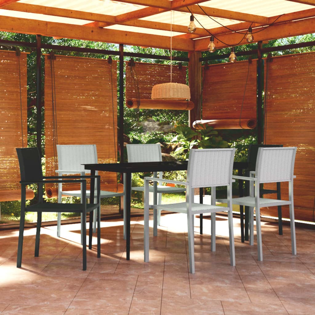 7-delige Tuinset zwart en wit is nu te koop bij PeponiXL, paradijselijk wonen!