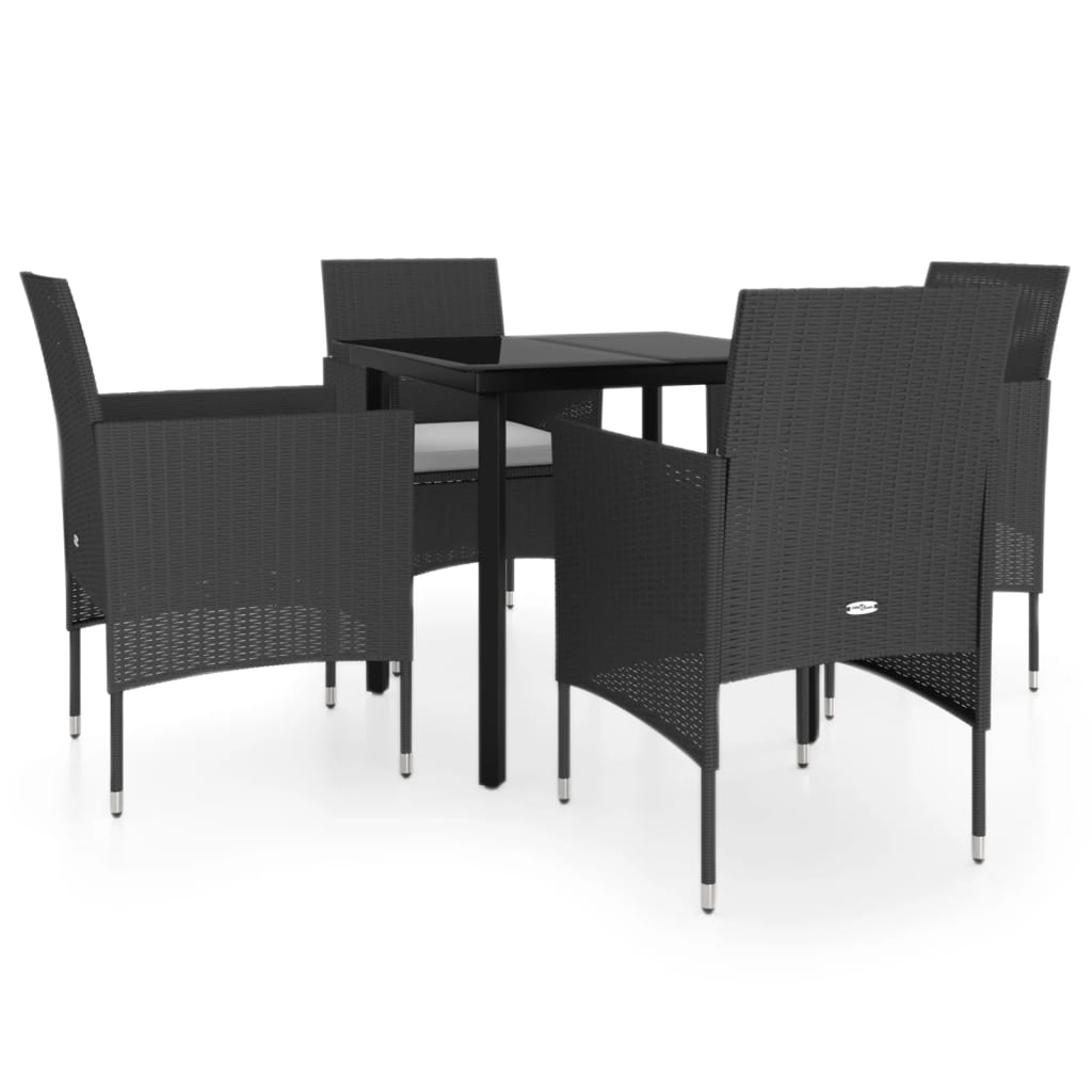 5-delige Tuinset met kussens zwart is nu te koop bij PeponiXL, paradijselijk wonen!