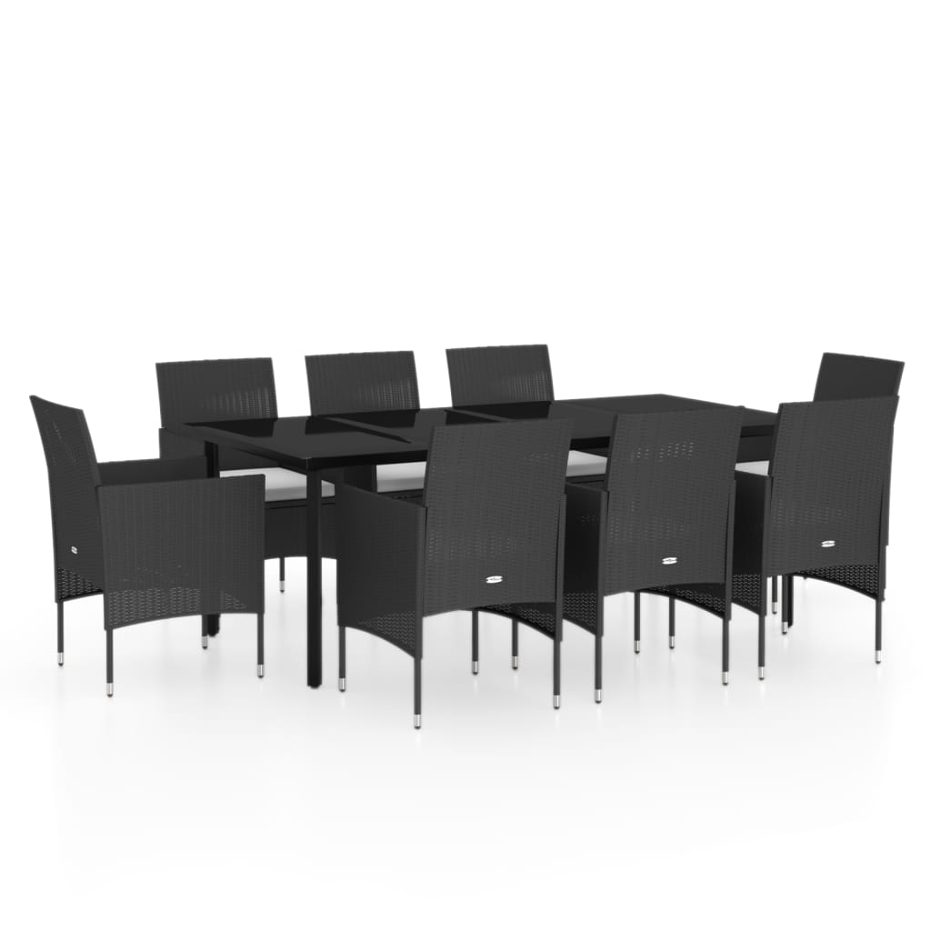 9-delige Tuinset met kussens zwart is nu te koop bij PeponiXL, paradijselijk wonen!