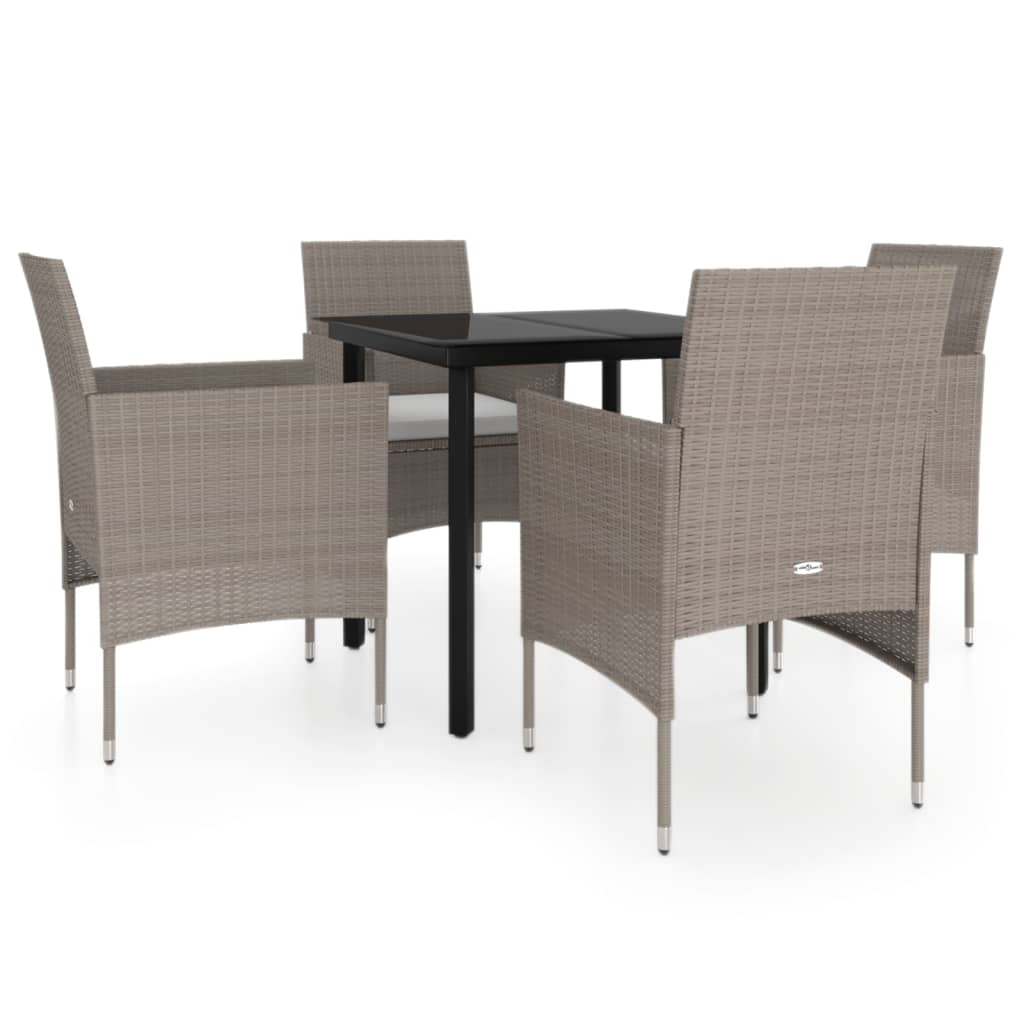 5-delige Tuinset met kussens beige en zwart is nu te koop bij PeponiXL, paradijselijk wonen!
