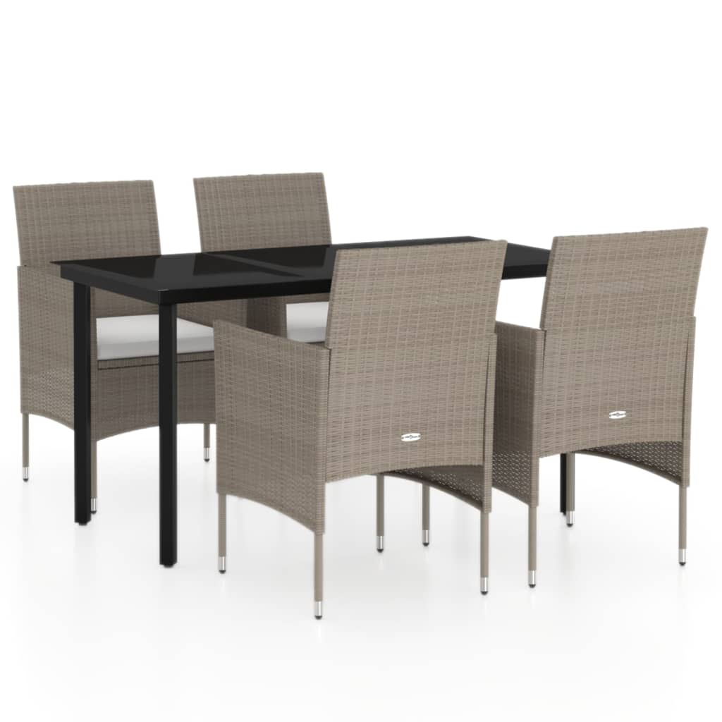 5-delige Tuinset met kussens beige en zwart is nu te koop bij PeponiXL, paradijselijk wonen!