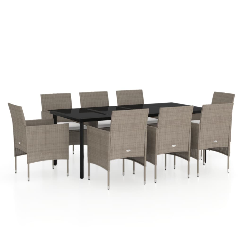 9-delige Tuinset met kussens beige en zwart is nu te koop bij PeponiXL, paradijselijk wonen!