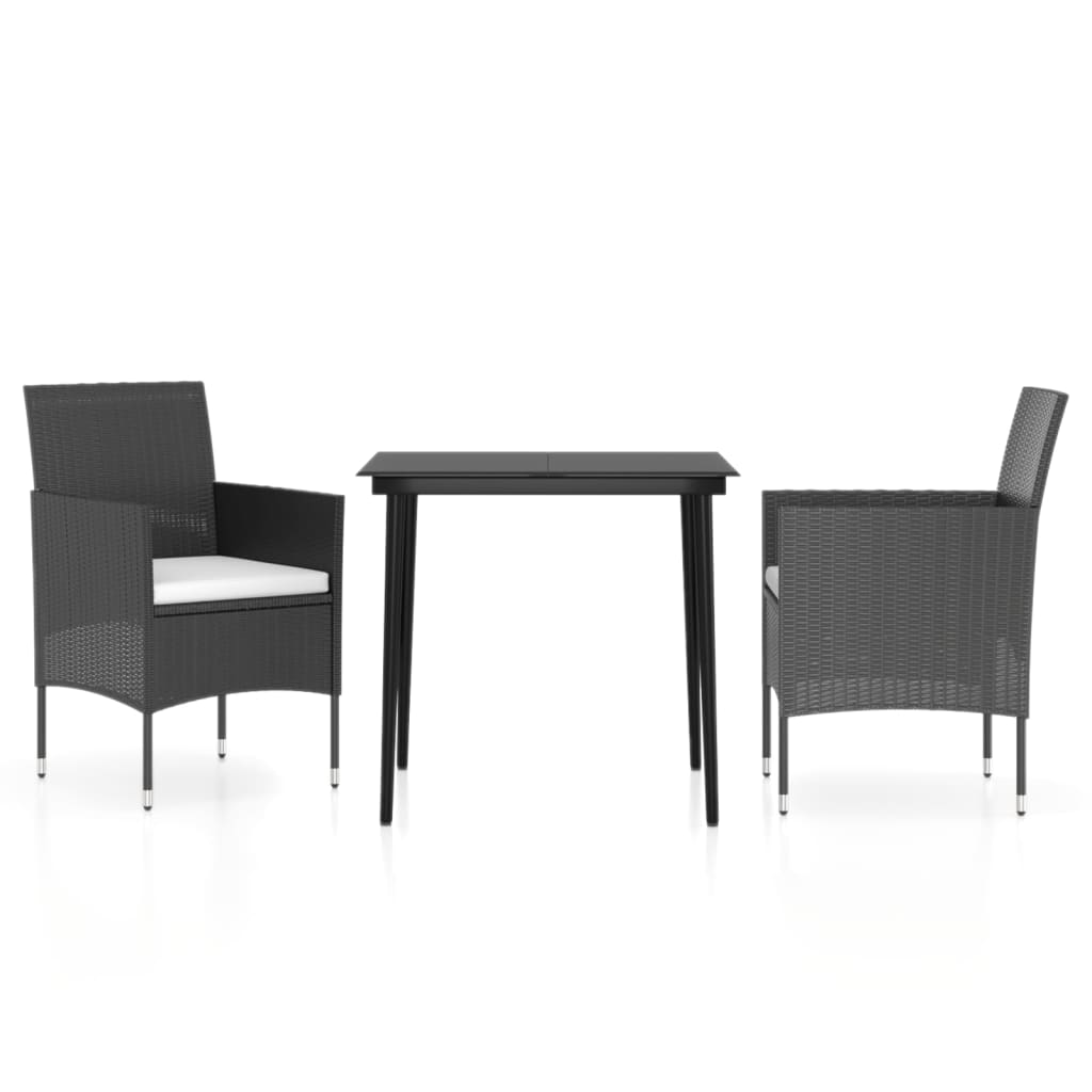 3-delige Tuinset met kussens zwart is nu te koop bij PeponiXL, paradijselijk wonen!