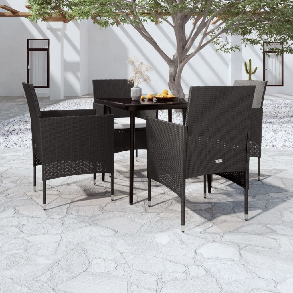 5-delige Tuinset met kussens zwart is nu te koop bij PeponiXL, paradijselijk wonen!