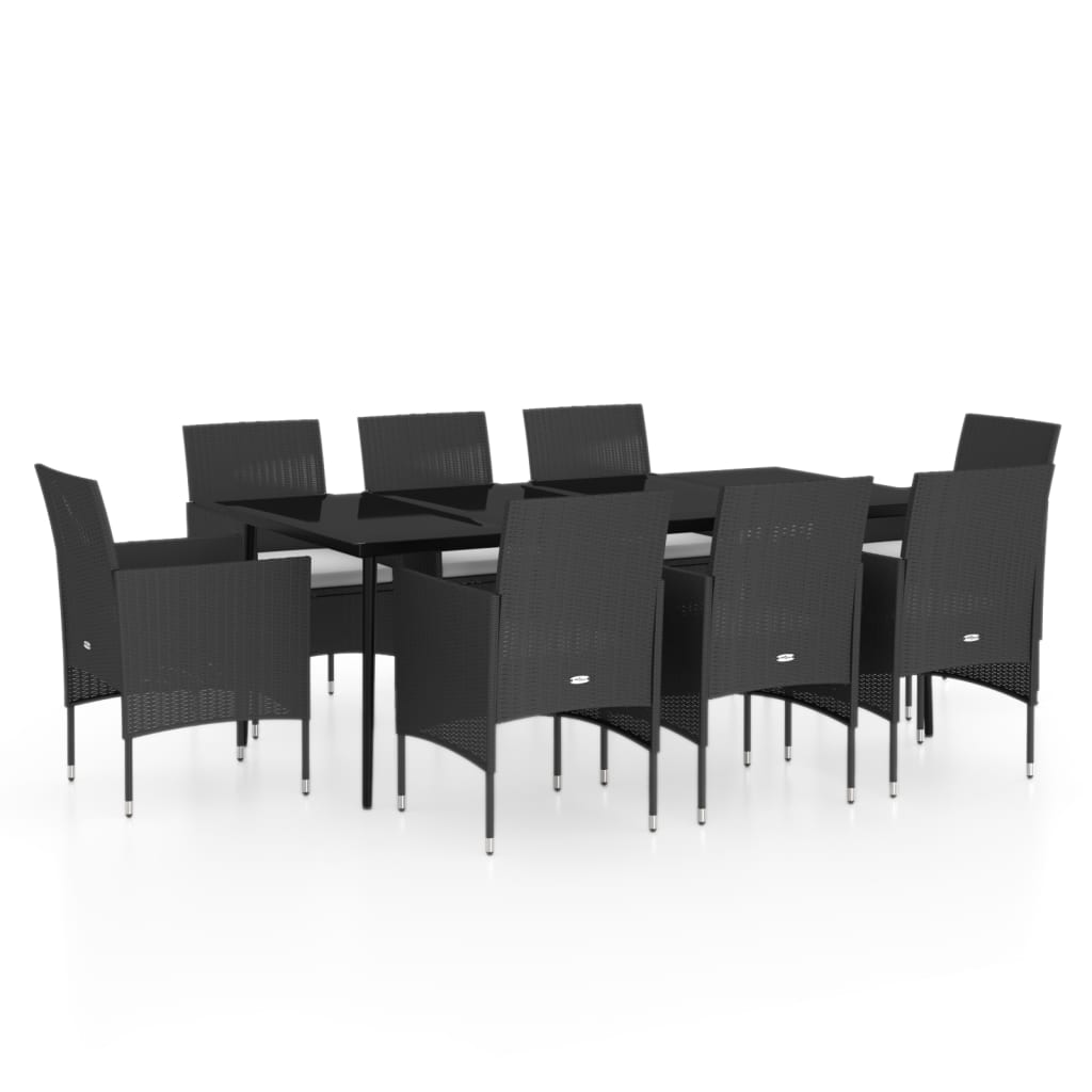 9-delige Tuinset met kussens zwart is nu te koop bij PeponiXL, paradijselijk wonen!