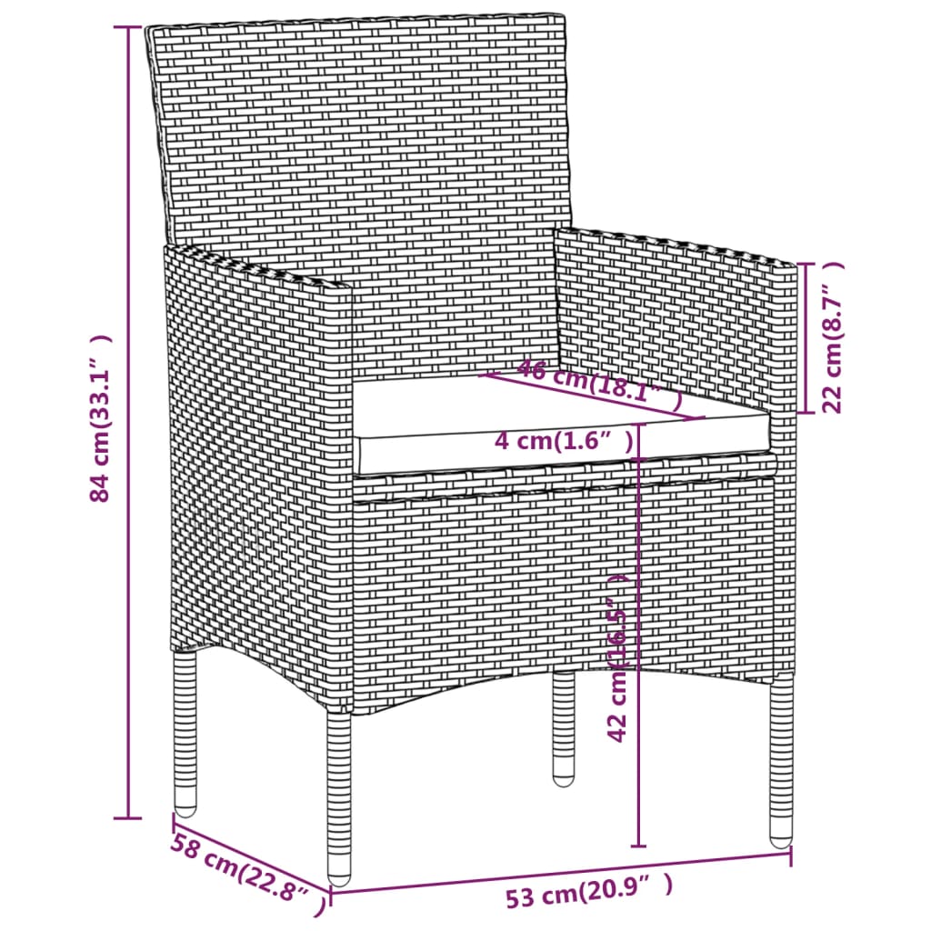 3-delige Tuinset met kussens beige en zwart is nu te koop bij PeponiXL, paradijselijk wonen!