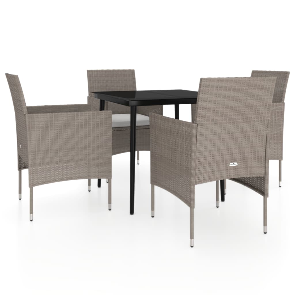 5-delige Tuinset met kussens beige en zwart is nu te koop bij PeponiXL, paradijselijk wonen!