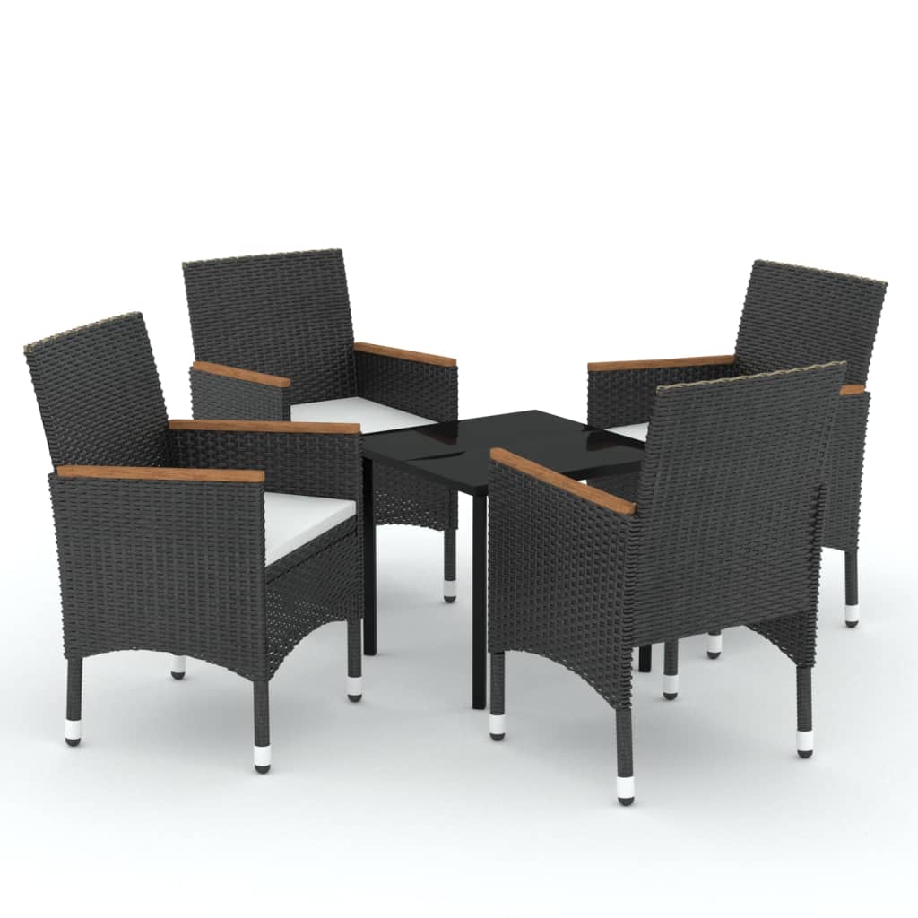 5-delige Tuinset met kussens zwart is nu te koop bij PeponiXL, paradijselijk wonen!