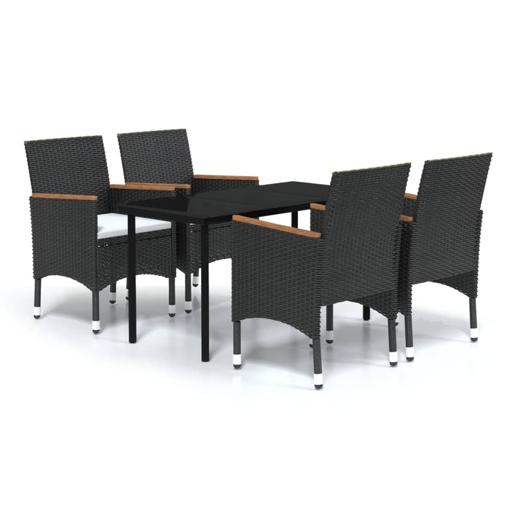 5-delige Tuinset met kussens zwart is nu te koop bij PeponiXL, paradijselijk wonen!