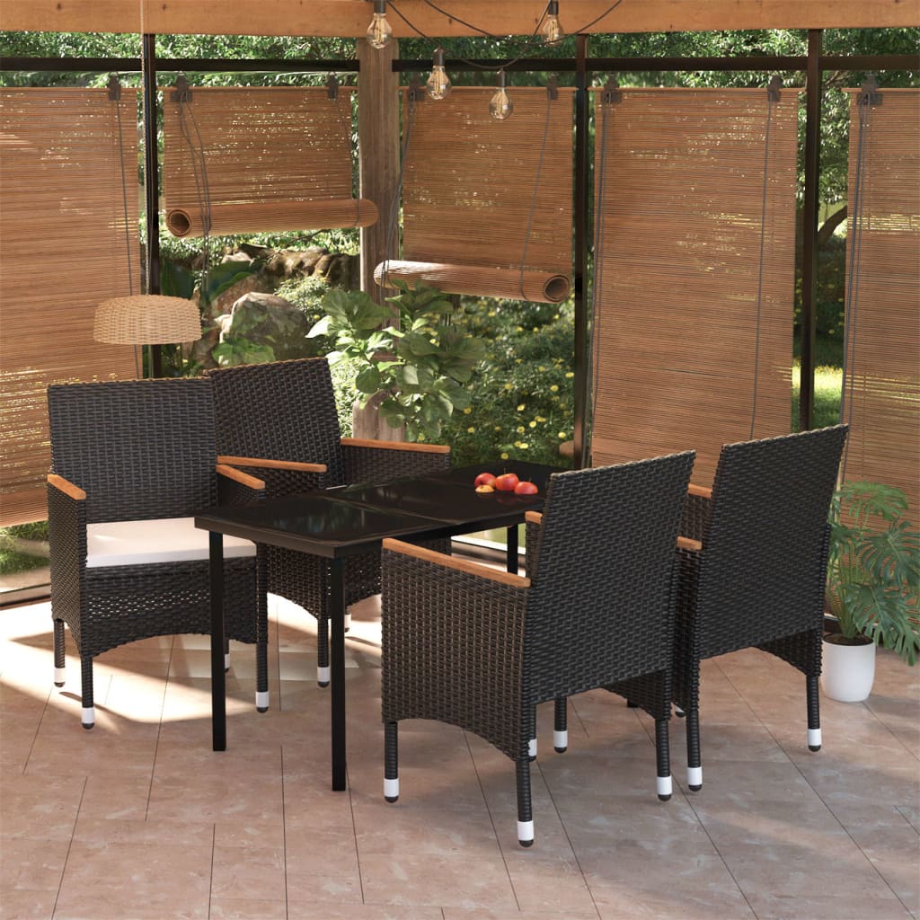 5-delige Tuinset met kussens zwart is nu te koop bij PeponiXL, paradijselijk wonen!
