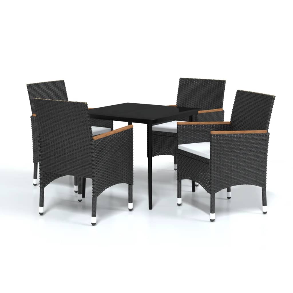 5-delige Tuinset met kussens zwart is nu te koop bij PeponiXL, paradijselijk wonen!