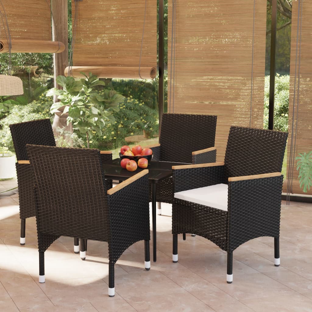5-delige Tuinset met kussens zwart is nu te koop bij PeponiXL, paradijselijk wonen!