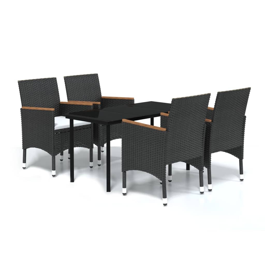 5-delige Tuinset met kussens zwart is nu te koop bij PeponiXL, paradijselijk wonen!