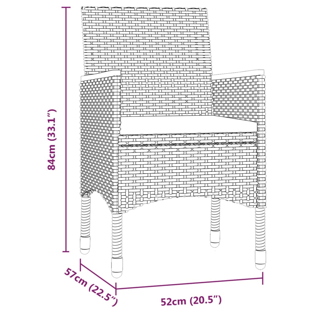 7-delige Tuinset met kussens zwart is nu te koop bij PeponiXL, paradijselijk wonen!